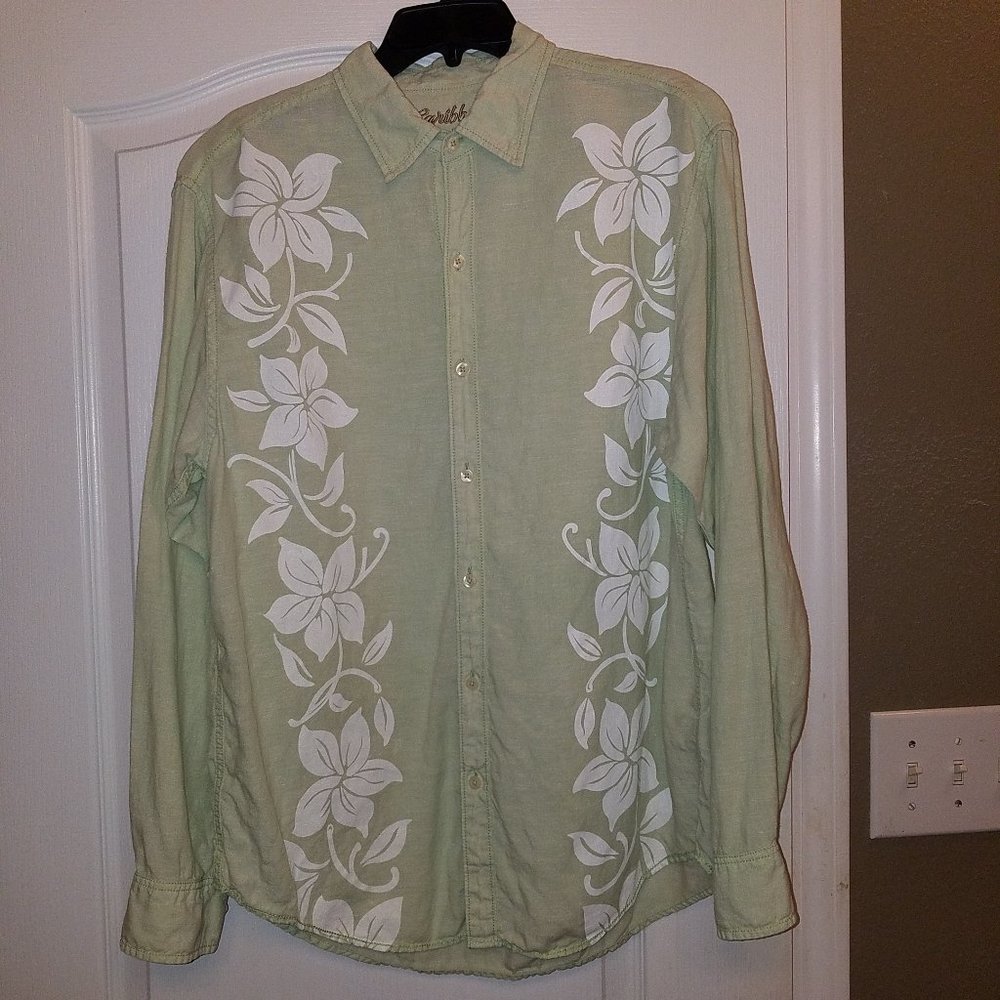 Caribbean (Dillards) Linen Button Down L